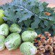 Kale and Brussels Sprouts Salad with Apple and Walnuts