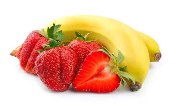 Juicy strawberry with banana